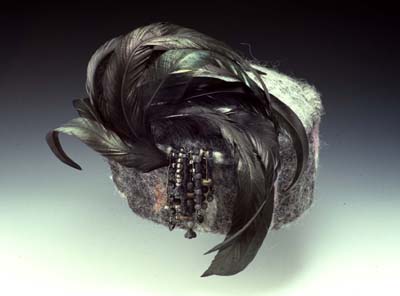 Felted Alpaca Hat w/feathers