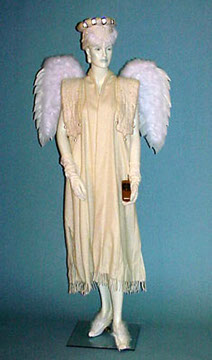 Felted Alpaca Hat and Epaulets & Alpaca Panel Coat - Cell phone display says "Can you hear me now?" - God